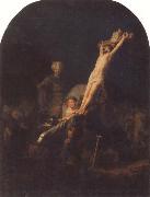 REMBRANDT Harmenszoon van Rijn The Raising of the Cross oil painting reproduction